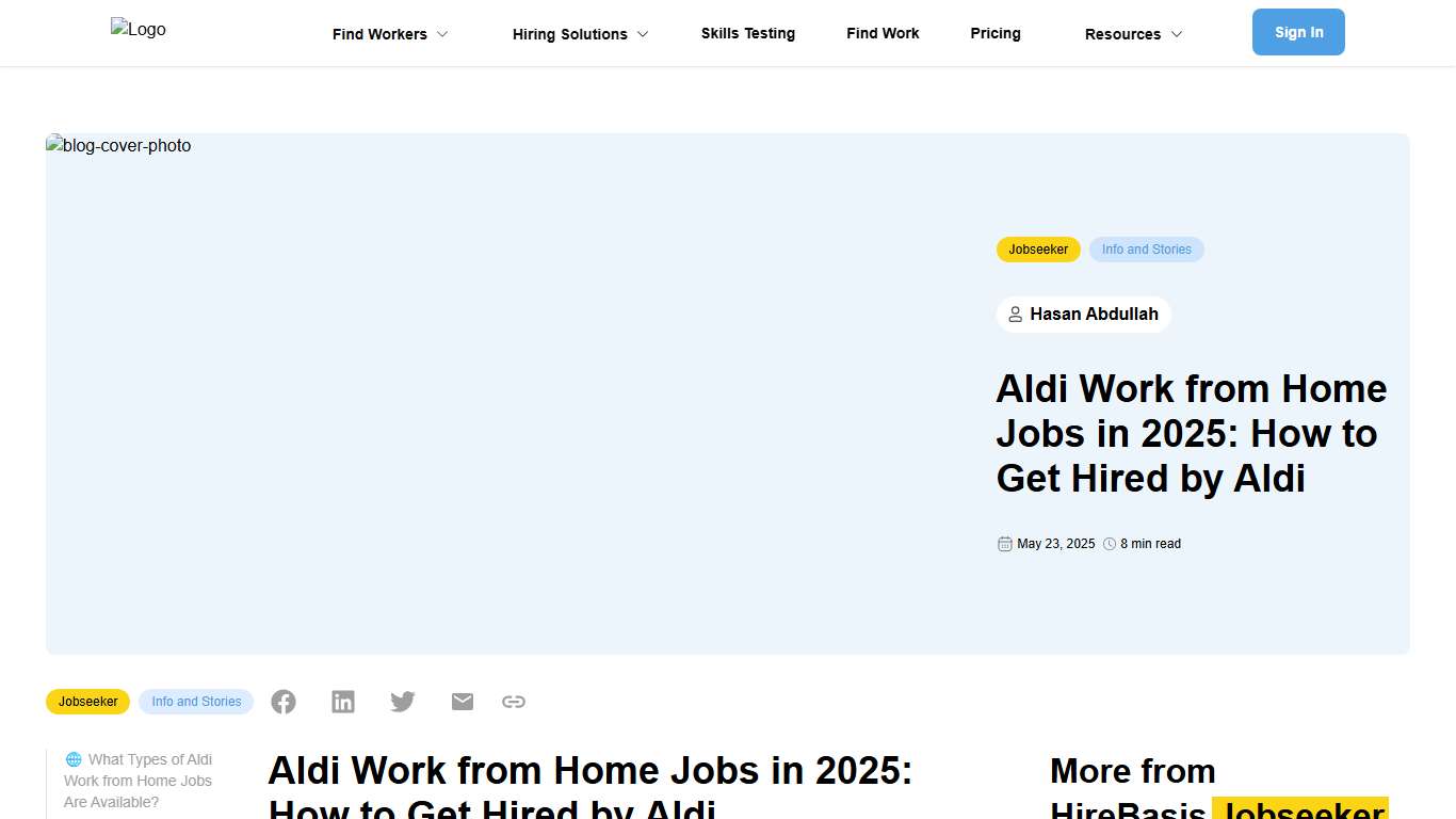 Aldi Work from Home Jobs in 2025: How to Get Hired by Aldi HireBasis